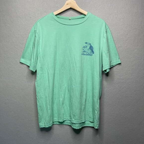 Chubbies Mens Toucan Graphic Tee Shirt L Green Blue Tropical Design - Picture 1 of 6